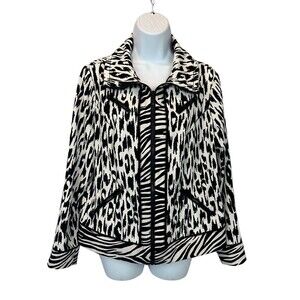 Chico's Zenergy Zebra Print Lightweight Activewear Track Jacket Size M (1)